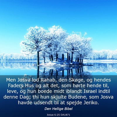 Picture 03 - Josua 6:25 DA1871 - Men Josva lod Rahab, den Skøge, og hendes Faders - Bible Verse Picture