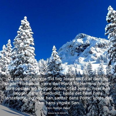 Picture 03 - Josua 6:26 DA1871 - Og paa den samme Tid tog Josva en Ed af dem og - Bible Verse Picture
