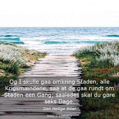 Picture 03 - Josua 6:3 DA1871 - Og I skulle gaa omkring Staden, alle - Bible Verse Picture