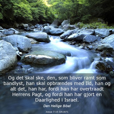 Picture 03 - Josua 7:15 DA1871 - Og det skal ske, den, som bliver ramt som - Bible Verse Picture