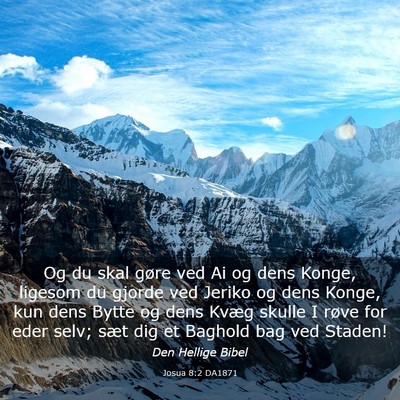 Picture 03 - Josua 8:2 DA1871 - Og du skal gøre ved Ai og dens Konge, ligesom du - Bible Verse Picture