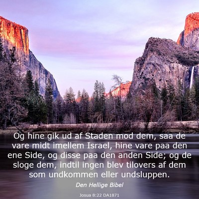 Picture 03 - Josua 8:22 DA1871 - Og hine gik ud af Staden mod dem, saa de vare - Bible Verse Picture