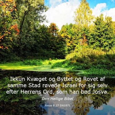 Picture 03 - Josua 8:27 DA1871 - Ikkun Kvæget og Byttet og Rovet af samme Stad - Bible Verse Picture