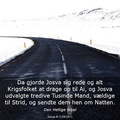 Picture 03 - Josua 8:3 DA1871 - Da gjorde Josva sig rede og alt Krigsfolket at - Bible Verse Picture
