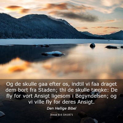 Picture 03 - Josua 8:6 DA1871 - Og de skulle gaa efter os, indtil vi faa draget - Bible Verse Picture