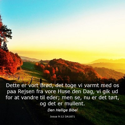 Picture 03 - Josua 9:12 DA1871 - Dette er vort Brød, det toge vi varmt med os paa - Bible Verse Picture