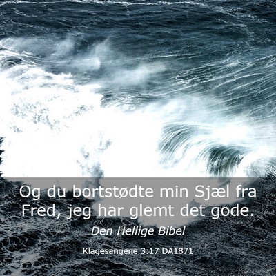 Picture 03 - Klagesangene 3:17 DA1871 - Og du bortstødte min Sjæl fra Fred, jeg har - Bible Verse Picture