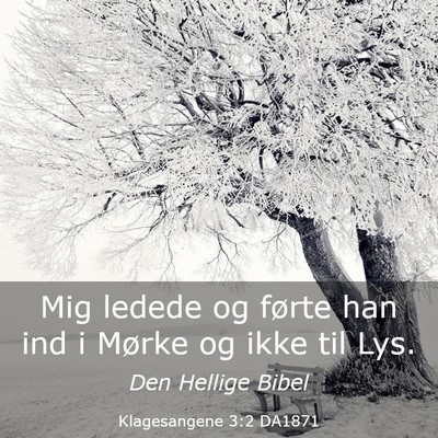 Picture 03 - Klagesangene 3:2 DA1871 - Mig ledede og førte han ind i Mørke og ikke til - Bible Verse Picture