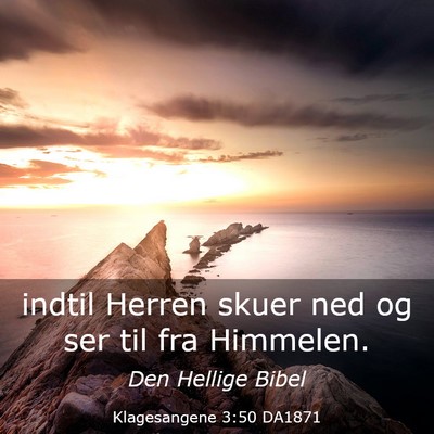 Picture 03 - Klagesangene 3:50 DA1871 - indtil Herren skuer ned og ser til fra - Bible Verse Picture