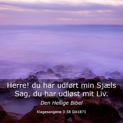 Picture 03 - Klagesangene 3:58 DA1871 - Herre! du har udført min Sjæls Sag, du har - Bible Verse Picture