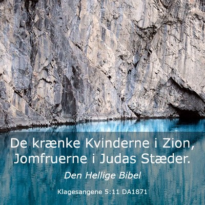 Picture 03 - Klagesangene 5:11 DA1871 - De krænke Kvinderne i Zion, Jomfruerne i Judas - Bible Verse Picture