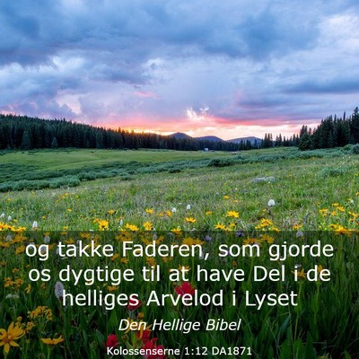 Picture 03 - Kolossenserne 1:12 DA1871 - og takke Faderen, som gjorde os dygtige til at - Bible Verse Picture