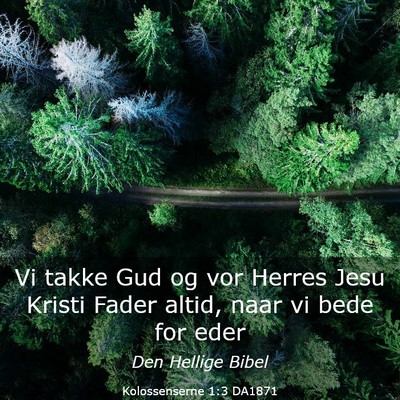 Picture 03 - Kolossenserne 1:3 DA1871 - Vi takke Gud og vor Herres Jesu Kristi Fader - Bible Verse Picture