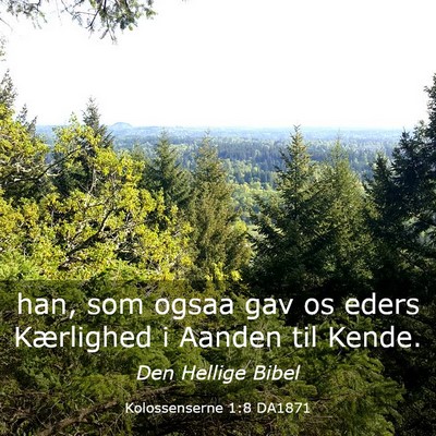 Picture 03 - Kolossenserne 1:8 DA1871 - han, som ogsaa gav os eders Kærlighed i Aanden - Bible Verse Picture