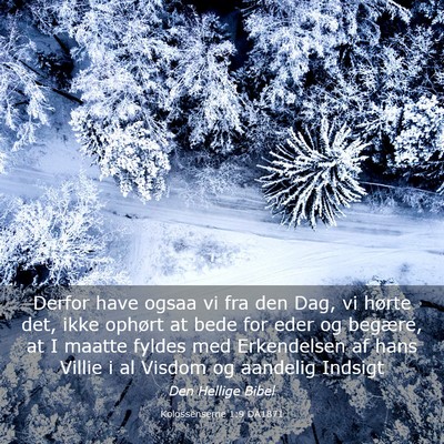 Picture 03 - Kolossenserne 1:9 DA1871 - Derfor have ogsaa vi fra den Dag, vi hørte det, - Bible Verse Picture