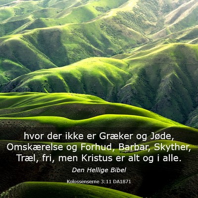 Picture 03 - Kolossenserne 3:11 DA1871 - hvor der ikke er Græker og Jøde, Omskærelse og - Bible Verse Picture