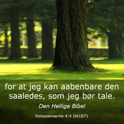 Picture 03 - Kolossenserne 4:4 DA1871 - for at jeg kan aabenbare den saaledes, som jeg - Bible Verse Picture