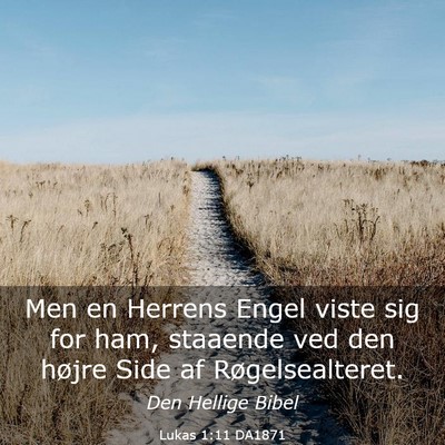Picture 03 - Lukas 1:11 DA1871 - Men en Herrens Engel viste sig for ham, staaende - Bible Verse Picture