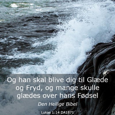 Picture 03 - Lukas 1:14 DA1871 - Og han skal blive dig til Glæde og Fryd, og - Bible Verse Picture