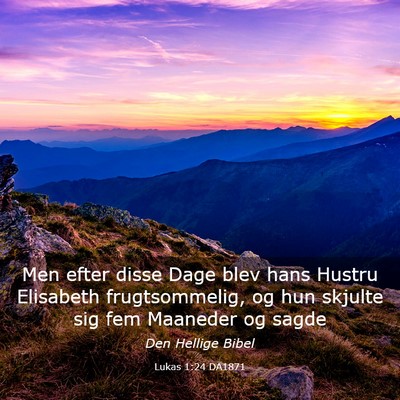 Picture 03 - Lukas 1:24 DA1871 - Men efter disse Dage blev hans Hustru Elisabeth - Bible Verse Picture