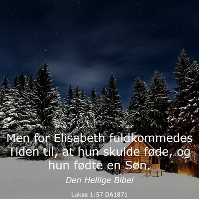 Picture 03 - Lukas 1:57 DA1871 - Men for Elisabeth fuldkommedes Tiden til, at hun - Bible Verse Picture