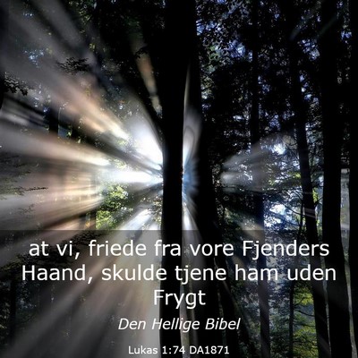 Picture 03 - Lukas 1:74 DA1871 - at vi, friede fra vore Fjenders Haand, skulde - Bible Verse Picture