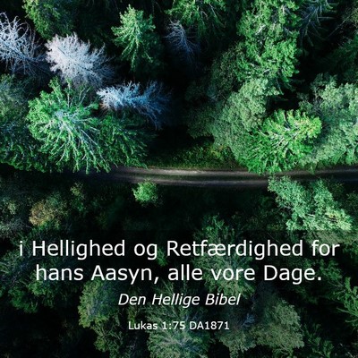 Picture 03 - Lukas 1:75 DA1871 - i Hellighed og Retfærdighed for hans Aasyn, alle - Bible Verse Picture
