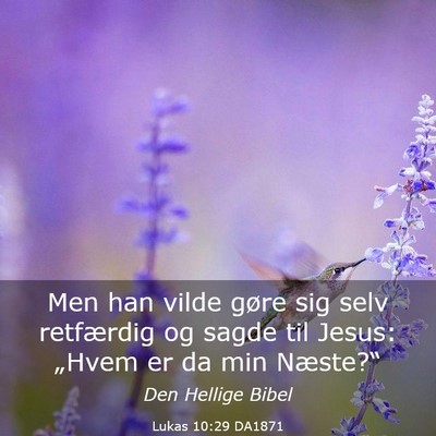 Picture 03 - Lukas 10:29 DA1871 - Men han vilde gøre sig selv retfærdig og sagde - Bible Verse Picture