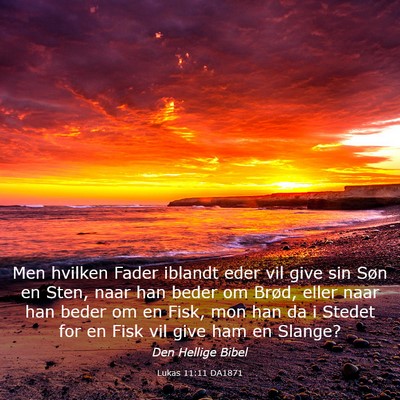 Picture 03 - Lukas 11:11 DA1871 - Men hvilken Fader iblandt eder vil give sin Søn - Bible Verse Picture