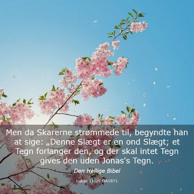 Picture 03 - Lukas 11:29 DA1871 - Men da Skarerne strømmede til, begyndte han at - Bible Verse Picture