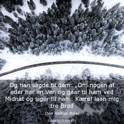 Picture 03 - Lukas 11:5 DA1871 - Og han sagde til dem: „Om nogen af eder har en - Bible Verse Picture