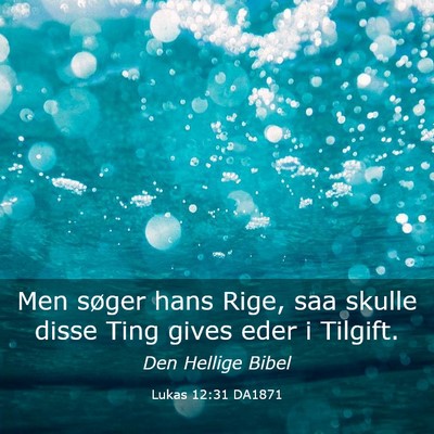 Picture 03 - Lukas 12:31 DA1871 - Men søger hans Rige, saa skulle disse Ting gives - Bible Verse Picture