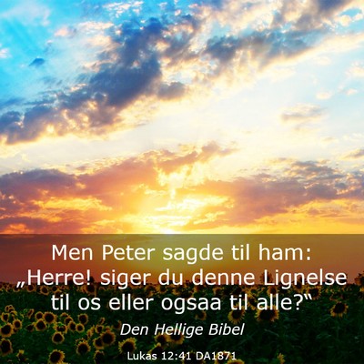 Picture 03 - Lukas 12:41 DA1871 - Men Peter sagde til ham: „Herre! siger du denne - Bible Verse Picture