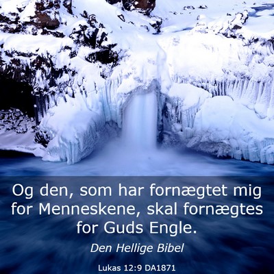 Picture 03 - Lukas 12:9 DA1871 - Og den, som har fornægtet mig for Menneskene, - Bible Verse Picture