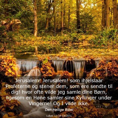 Picture 03 - Lukas 13:34 DA1871 - Jerusalem! Jerusalem! som ihjelslaar Profeterne - Bible Verse Picture