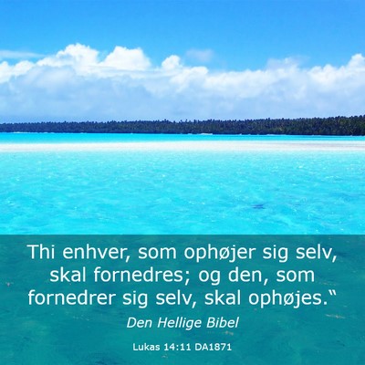 Picture 03 - Lukas 14:11 DA1871 - Thi enhver, som ophøjer sig selv, skal - Bible Verse Picture