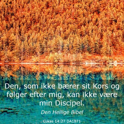 Picture 03 - Lukas 14:27 DA1871 - Den, som ikke bærer sit Kors og følger efter - Bible Verse Picture