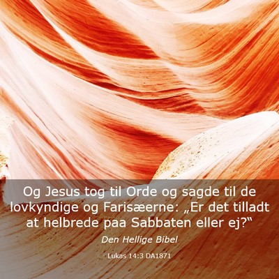 Picture 03 - Lukas 14:3 DA1871 - Og Jesus tog til Orde og sagde til de lovkyndige - Bible Verse Picture