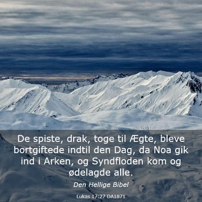 Picture 03 - Lukas 17:27 DA1871 - De spiste, drak, toge til Ægte, bleve - Bible Verse Picture