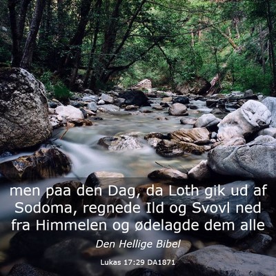 Picture 03 - Lukas 17:29 DA1871 - men paa den Dag, da Loth gik ud af Sodoma, - Bible Verse Picture