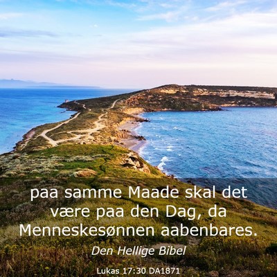 Picture 03 - Lukas 17:30 DA1871 - paa samme Maade skal det være paa den Dag, da - Bible Verse Picture