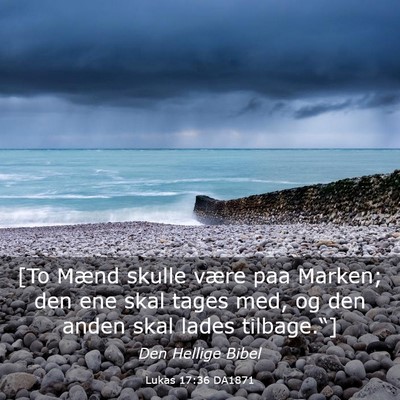 Picture 03 - Lukas 17:36 DA1871 - [To Mænd skulle være paa Marken; den ene skal - Bible Verse Picture