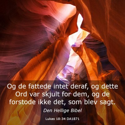 Picture 03 - Lukas 18:34 DA1871 - Og de fattede intet deraf, og dette Ord var - Bible Verse Picture