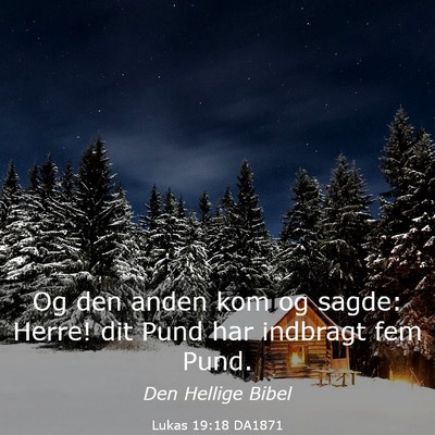 Picture 03 - Lukas 19:18 DA1871 - Og den anden kom og sagde: Herre! dit Pund har - Bible Verse Picture