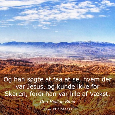 Picture 03 - Lukas 19:3 DA1871 - Og han søgte at faa at se, hvem der var Jesus, - Bible Verse Picture