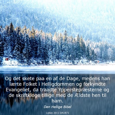 Picture 03 - Lukas 20:1 DA1871 - Og det skete paa en af de Dage, medens han lærte - Bible Verse Picture