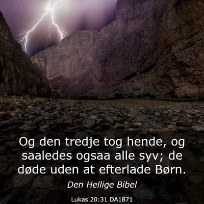 Picture 03 - Lukas 20:31 DA1871 - Og den tredje tog hende, og saaledes ogsaa alle - Bible Verse Picture
