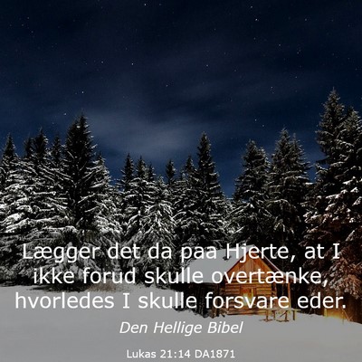 Picture 03 - Lukas 21:14 DA1871 - Lægger det da paa Hjerte, at I ikke forud skulle - Bible Verse Picture