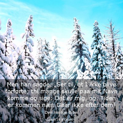 Picture 03 - Lukas 21:8 DA1871 - Men han sagde: „Ser til, at I ikke blive - Bible Verse Picture