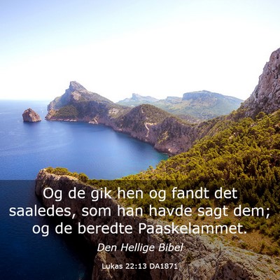 Picture 03 - Lukas 22:13 DA1871 - Og de gik hen og fandt det saaledes, som han - Bible Verse Picture